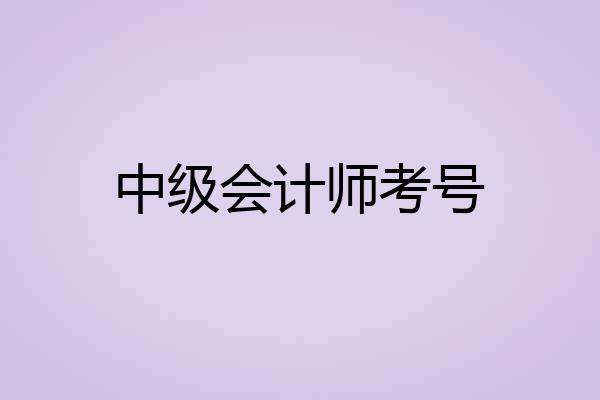 中级会计师考号