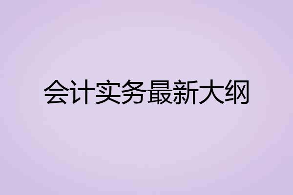 会计实务最新大纲