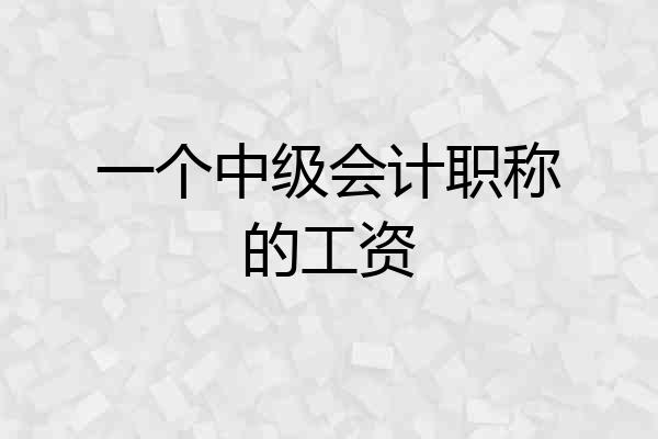 一个中级会计职称的工资