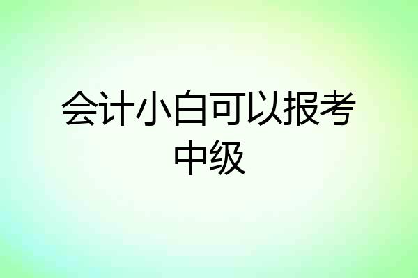 会计小白可以报考中级