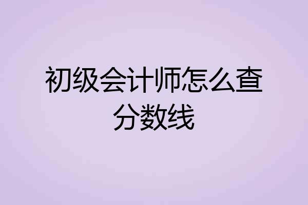 初级会计师怎么查分数线