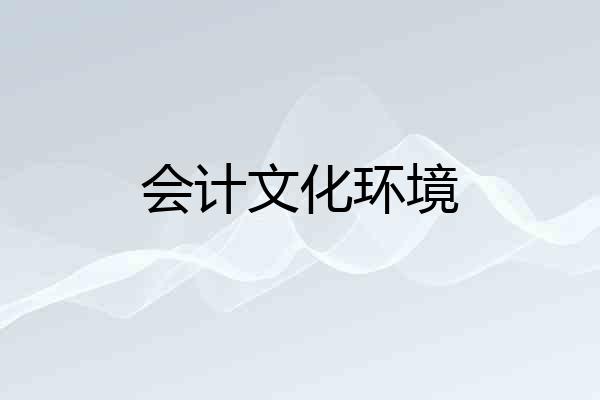 会计文化环境
