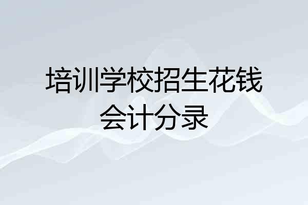 培训学校招生花钱会计分录