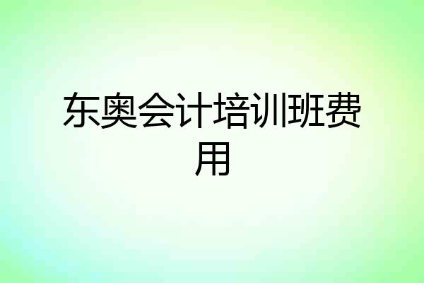 东奥会计培训班费用