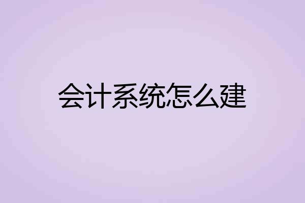 会计系统怎么建