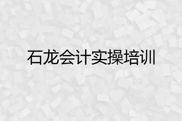 石龙会计实操培训