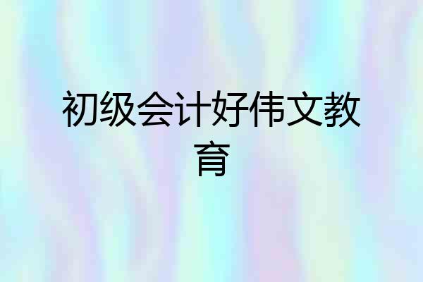 初级会计好伟文教育
