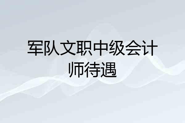 军队文职中级会计师待遇