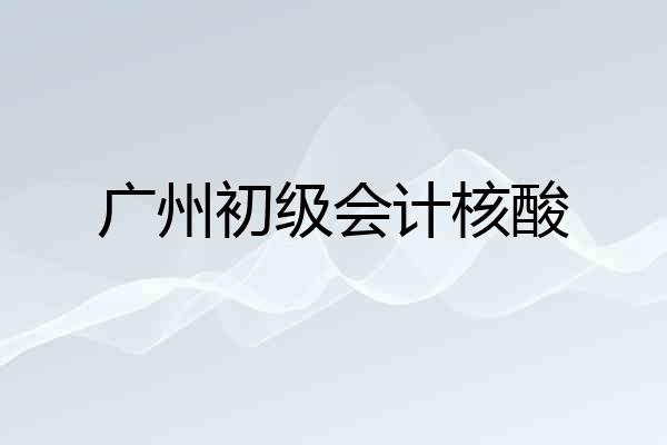 广州初级会计核酸