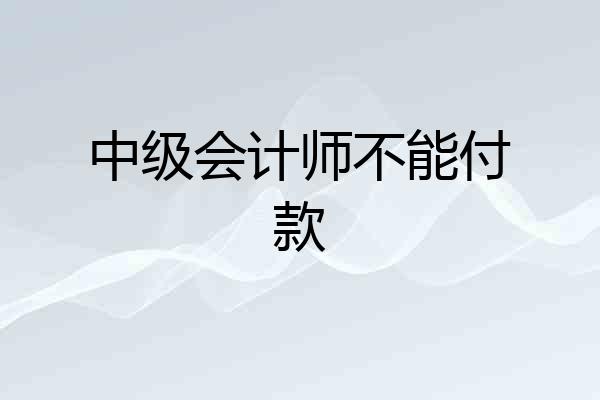 中级会计师不能付款