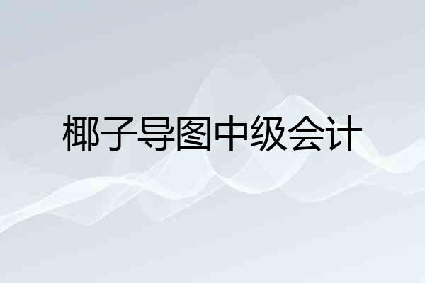 椰子导图中级会计