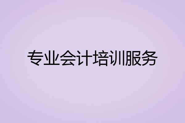 专业会计培训服务