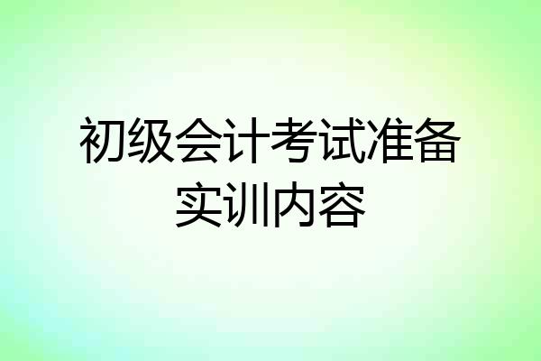 初级会计考试准备实训内容