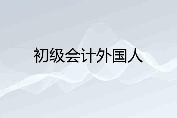 初级会计外国人