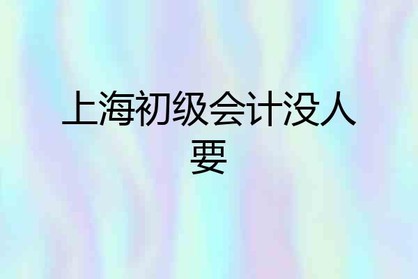 上海初级会计没人要