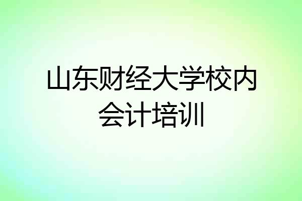 山东财经大学校内会计培训