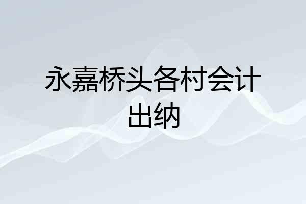 永嘉桥头各村会计出纳