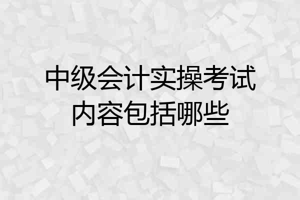 中级会计实操考试内容包括哪些