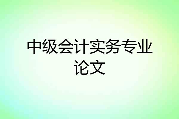 中级会计实务专业论文