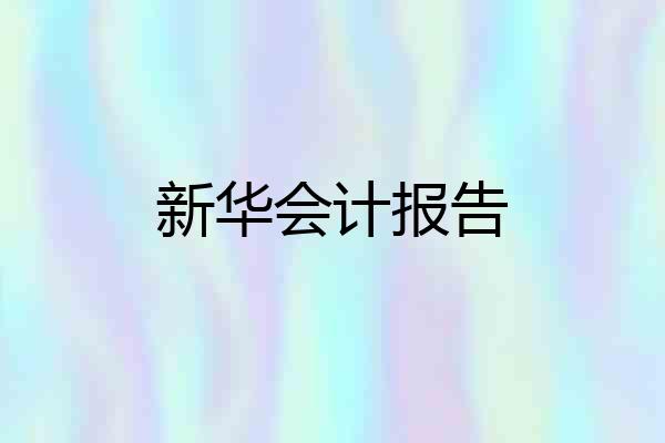 新华会计报告