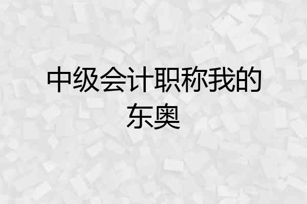 中级会计职称我的东奥