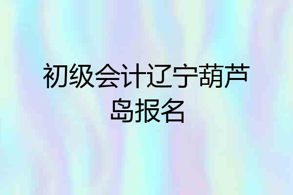 初级会计辽宁葫芦岛报名