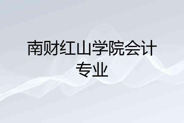 南财红山学院会计专业