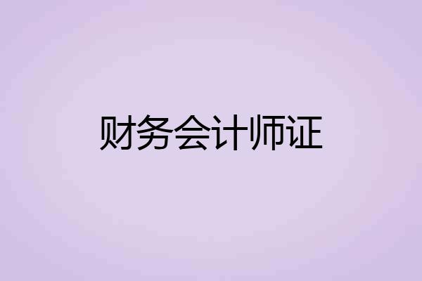 财务会计师证