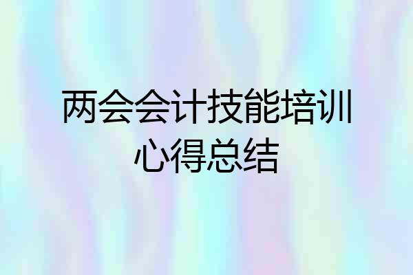 两会会计技能培训心得总结