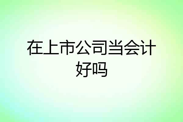 在上市公司当会计好吗