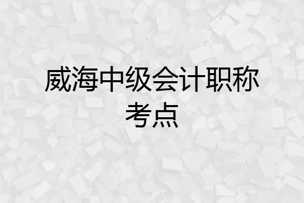 威海中级会计职称考点