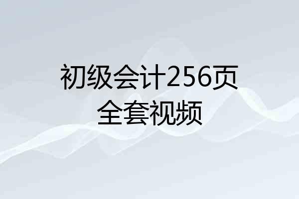 初级会计256页全套视频