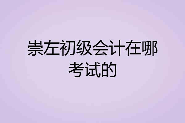 崇左初级会计在哪考试的