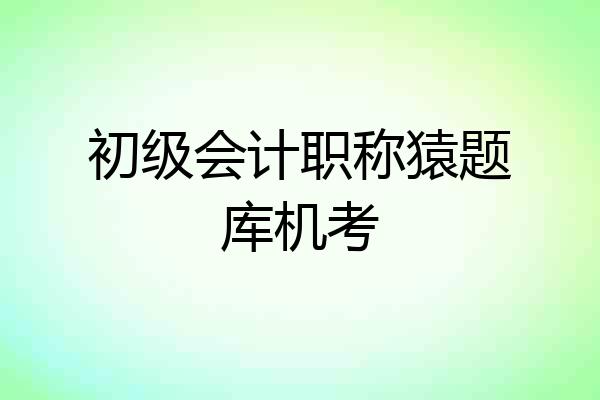 初级会计职称猿题库机考