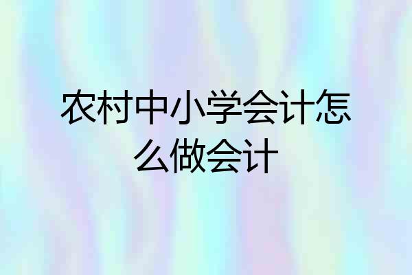 农村中小学会计怎么做会计
