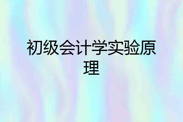 初级会计学实验原理
