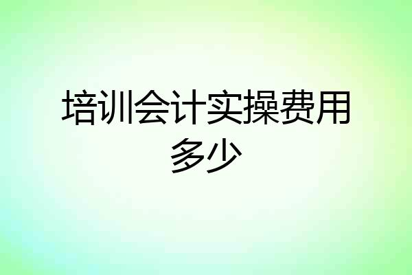 培训会计实操费用多少
