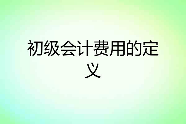初级会计费用的定义