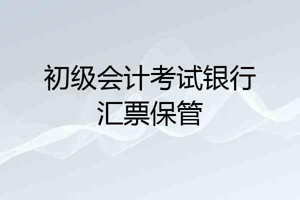初级会计考试银行汇票保管