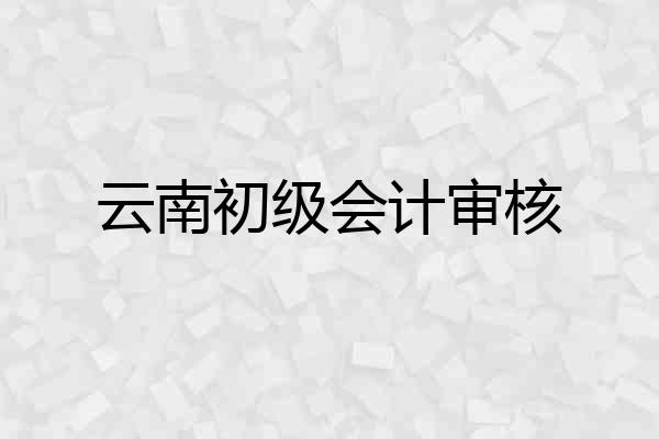 云南初级会计审核