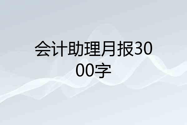 会计助理月报3000字
