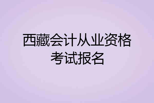 西藏会计从业资格考试报名