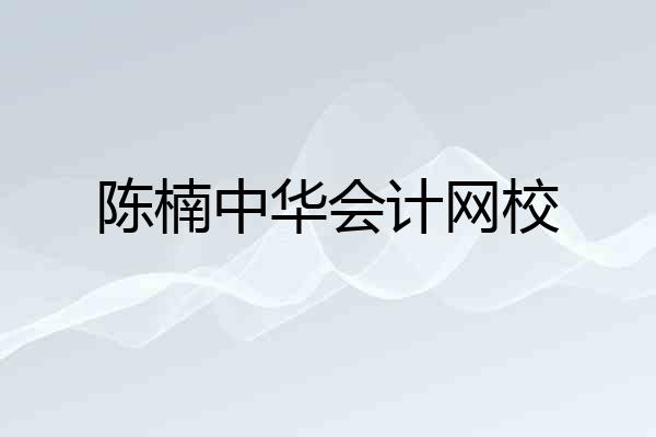 陈楠中华会计网校