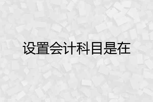 设置会计科目是在