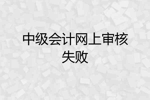 中级会计网上审核失败