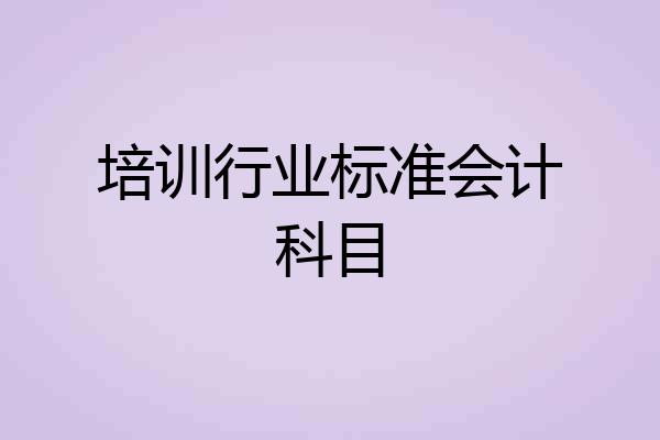 培训行业标准会计科目