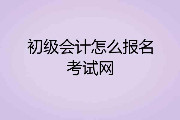 初级会计怎么报名考试网