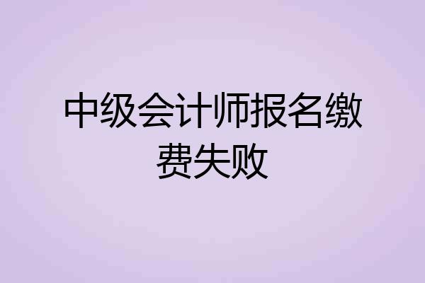 中级会计师报名缴费失败