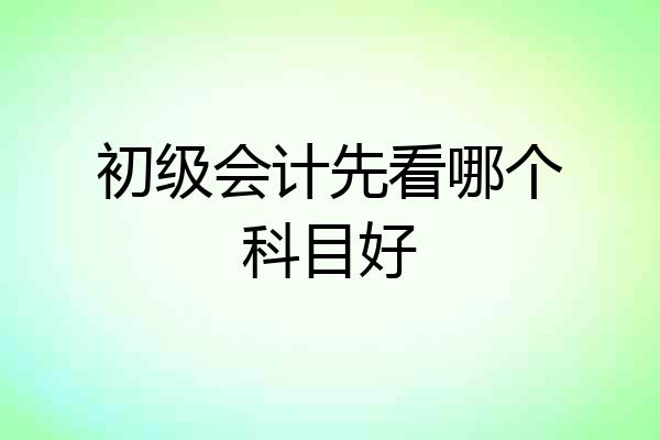 初级会计先看哪个科目好