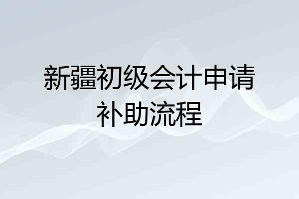 新疆初级会计申请补助流程